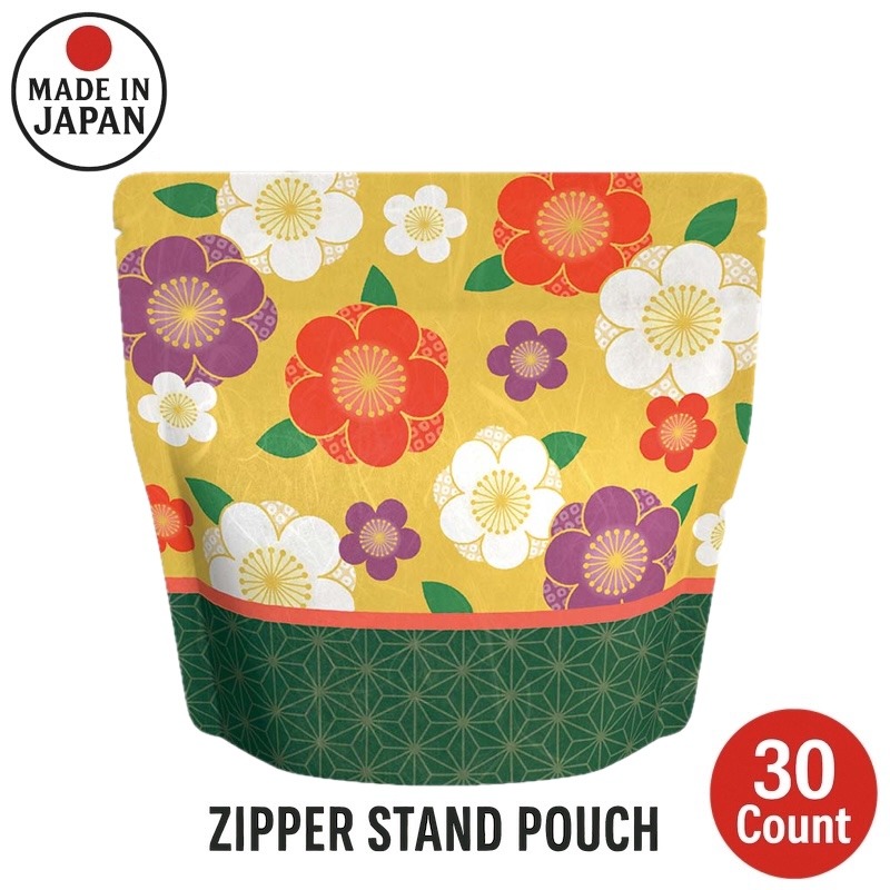 Yoshimura Zipper Stand Pouch Flower 30 Count 1 다발