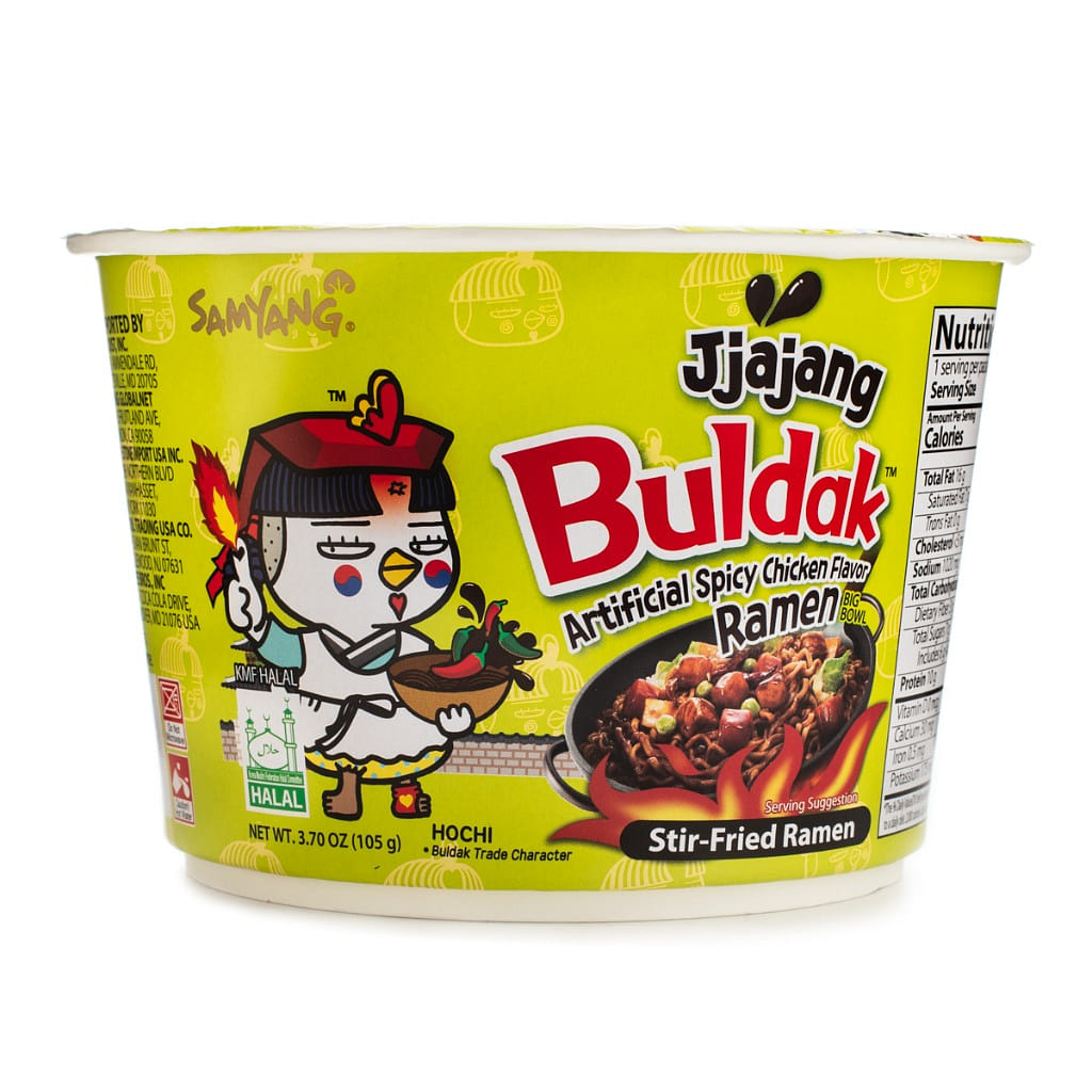 Ramen Buldak JJajang Tigela Grande, Sabor Frango Picante Samyang 3.7 onça(s)