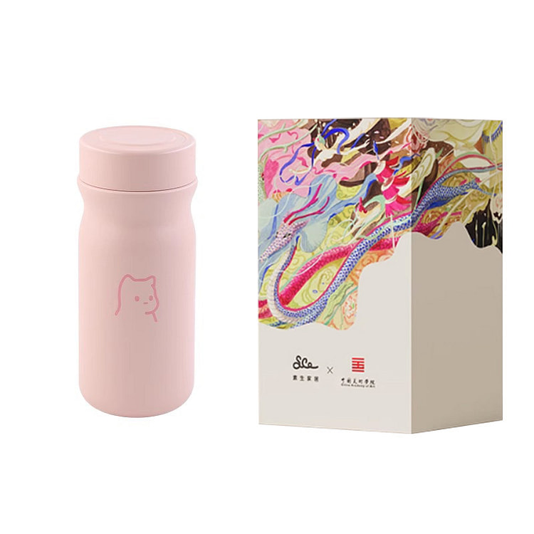 320ml迷你不锈钢水杯蜜桃粉 中国美院 1件 1 个