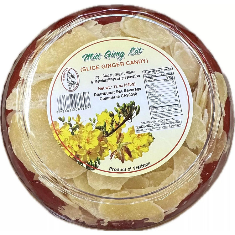 Vietnamese Girl Slice Ginger Candy 12oz