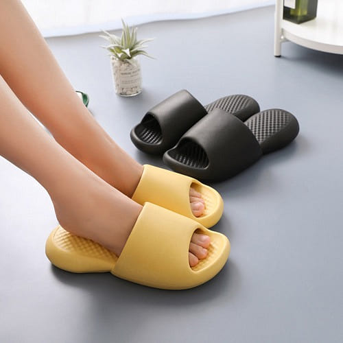 Slippers Like a Cloud Non-Slip Quick Dry Shower Sandals Bathroom,Yellow, 39-40 1 count