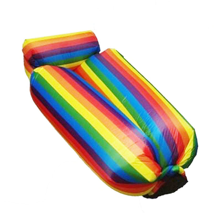 Inflatable Lounger Air Sofa Chair, Portable Waterproof Couch for Hiking Rainbow 1 each