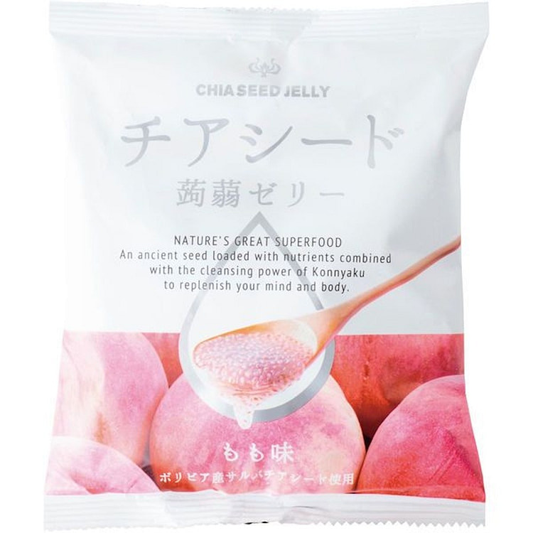 Wakasho Chia Seed Konjac Jelly - Peach (10pcs) 1 pack
