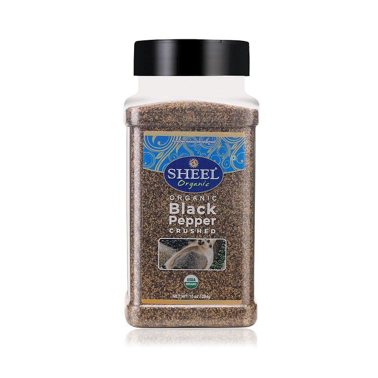 Sheel Organic Crushed Black Pepper, USDA - 10 oz 1 each