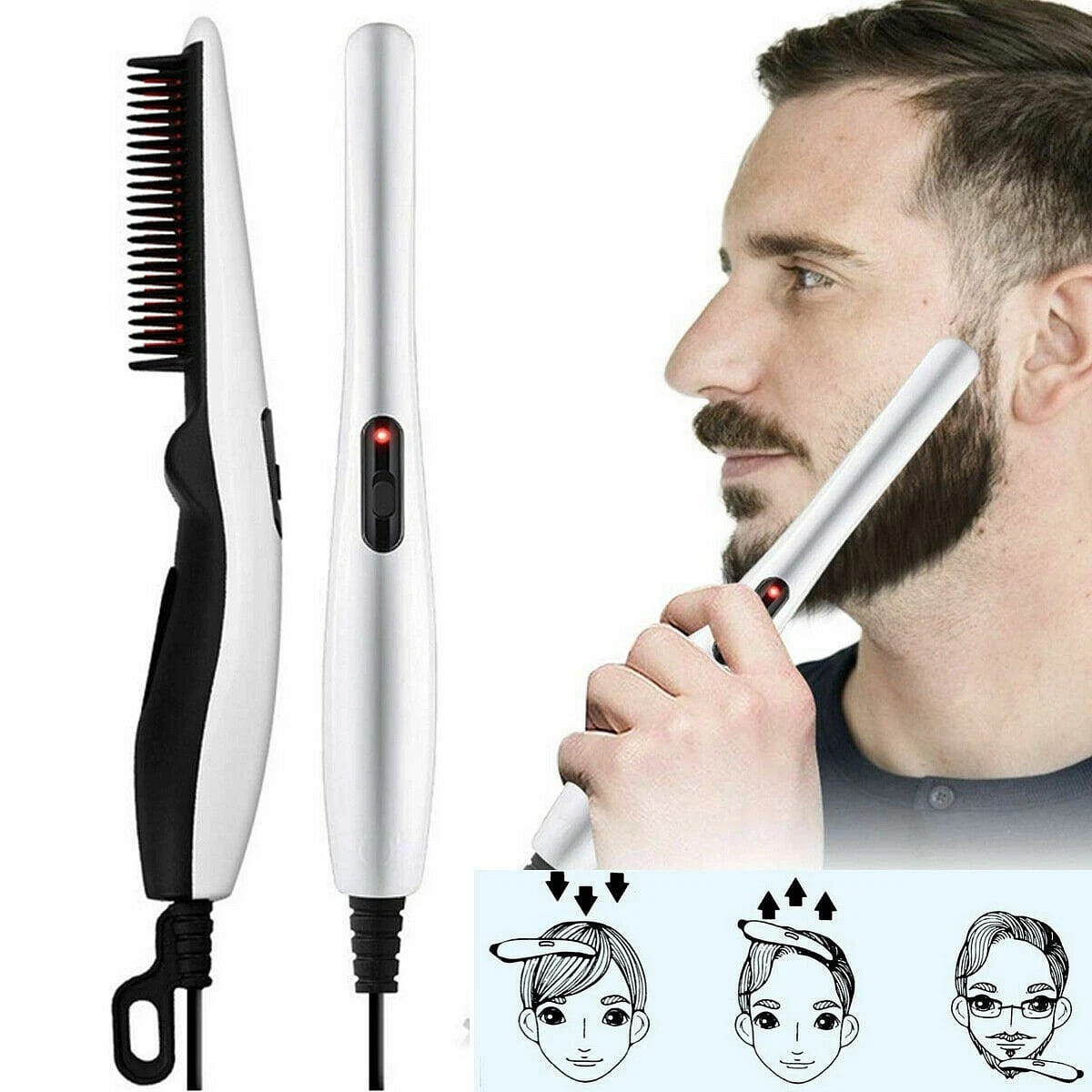 Hair Straightener Brush Straightening Curler Hot C 1 pack