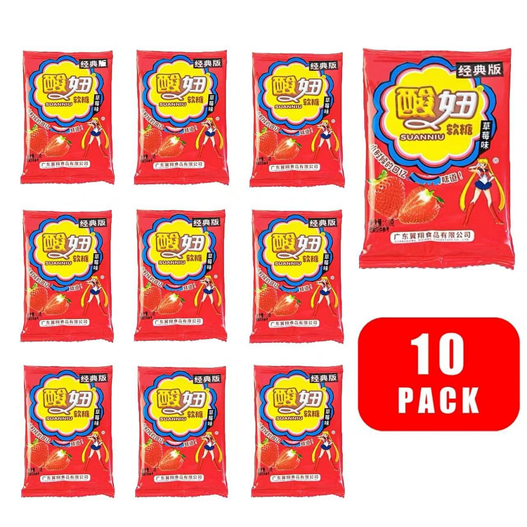 Sour Chewy Candy,  Strawberry (10 pcs) 150 g