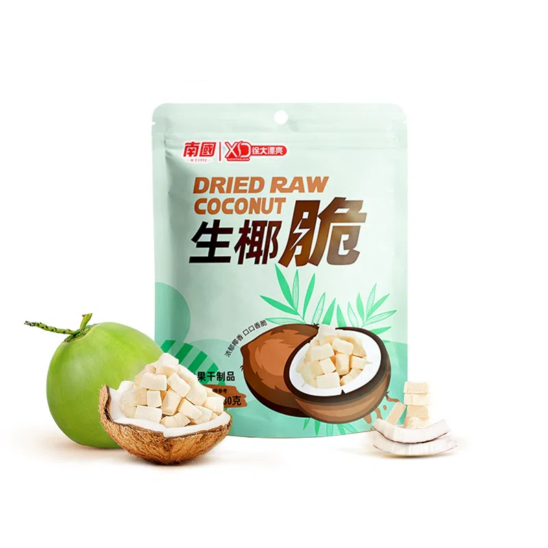 Southern Fresh Coconut Crispy Blocks 30g * 1 Bag Hainan Specialty Roasted Coconut Meat Crispy Slices Casual Snack 30 g