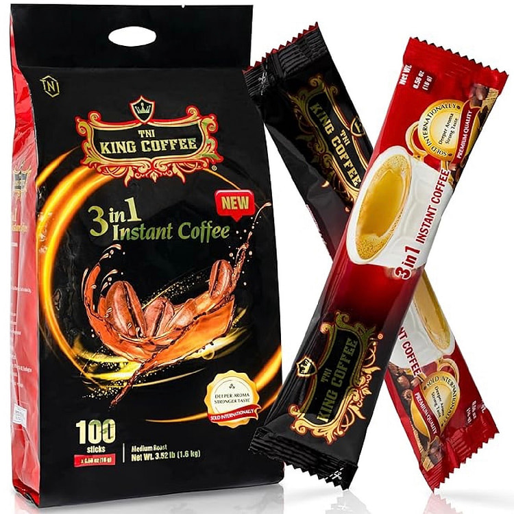 King Coffee 3in1 Instant Coffee Mix Bag 100ct 29.99 pack