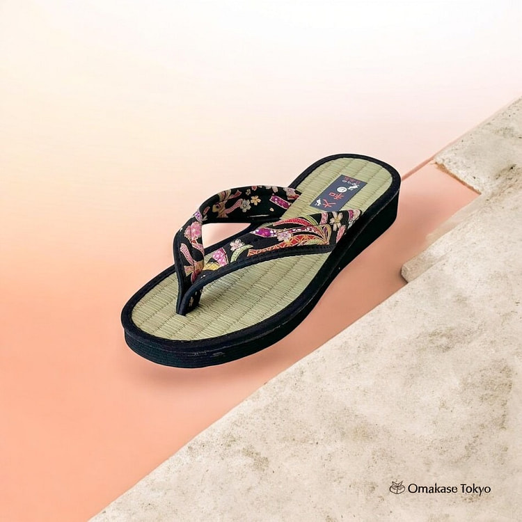 Daimyo Shokai 榻榻米折叠凉鞋黑色大号 200 克