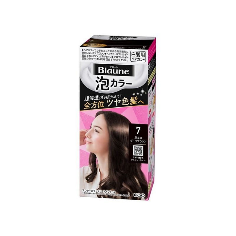 Kao Blaune 7 Black Foam Hair Color 108ml 1 each