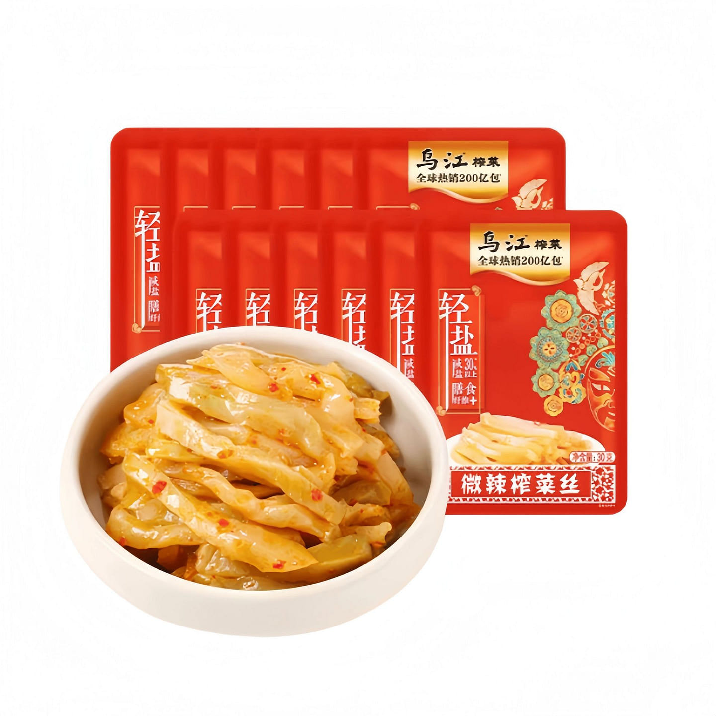 Mildly Spicy Shredded Pickled Mustard 30g*12 bags 360 g
