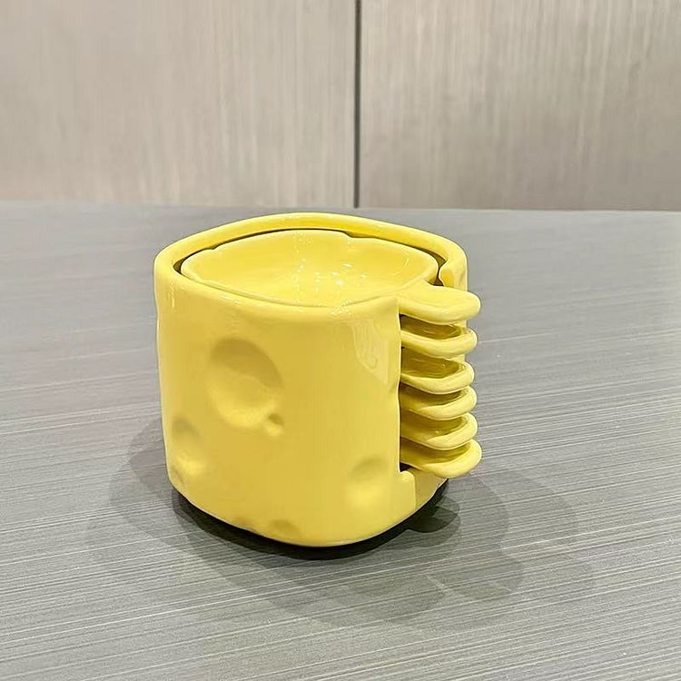 奶酪蘸料碟套装 《奶黄色》6个装+收纳罐