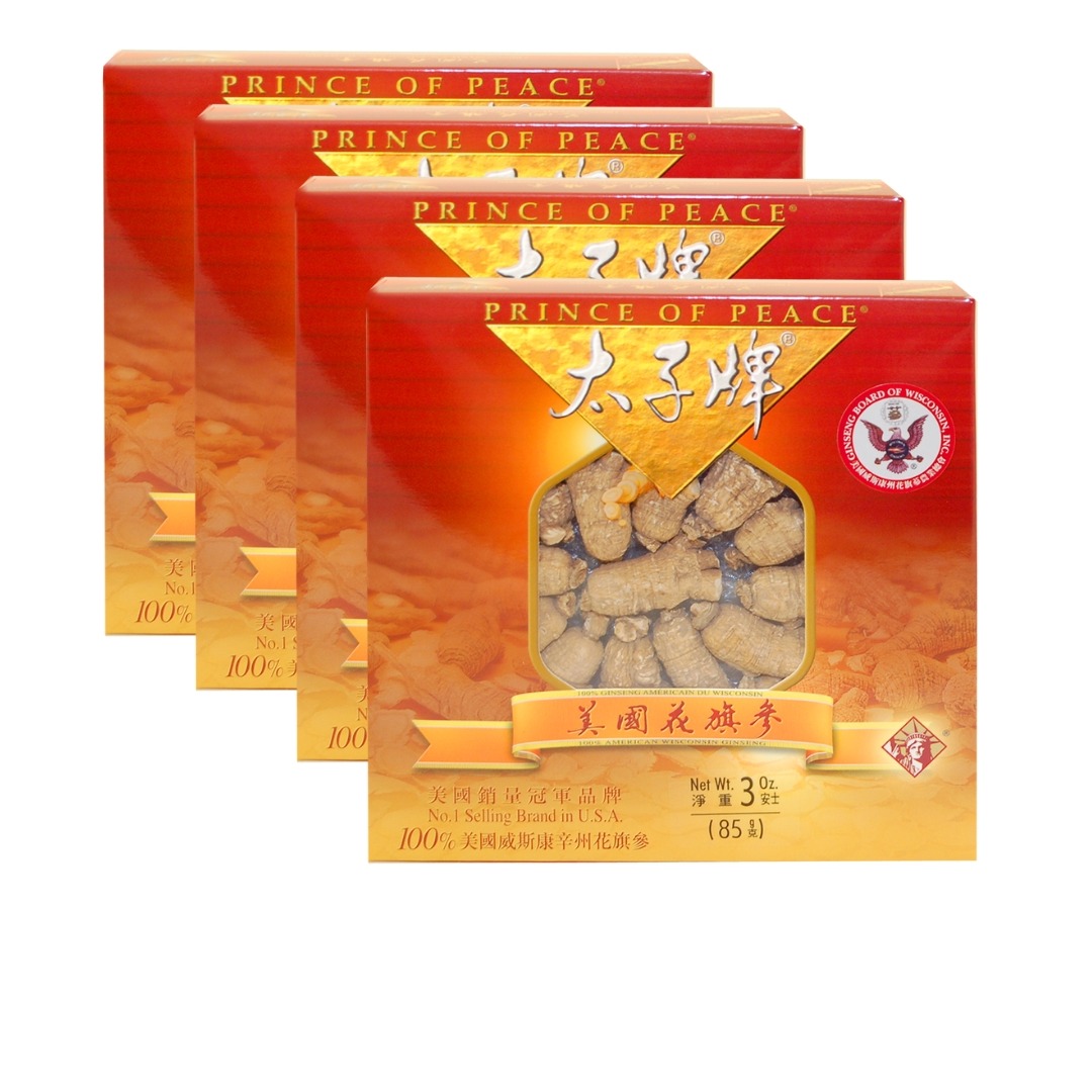 American Ginseng Large Round Roots(R4) 3ozx4boxes 1 each