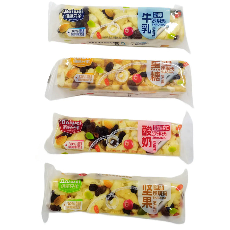 佰威兄弟奶芙沙琪玛蔓越莓杏味黑糖味*1箱