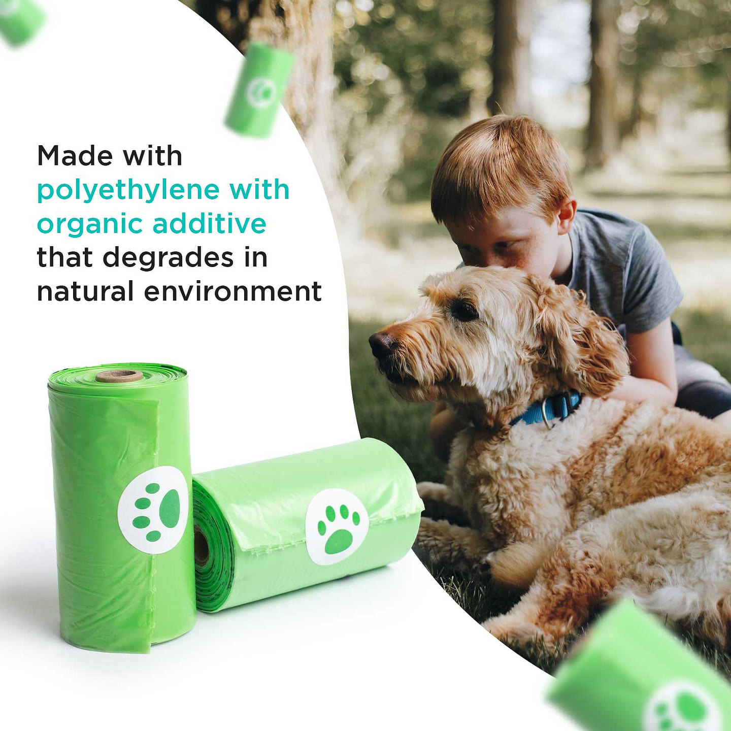 Biodegradable Dog Waste Bags with Dispenser9 Rolls 0.5 lb