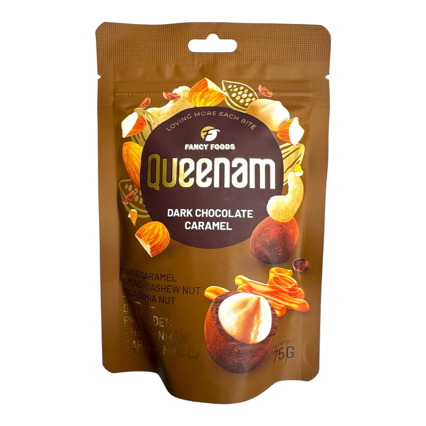 Queenam Dark Chocolate Coated Caramel Nut 75 g