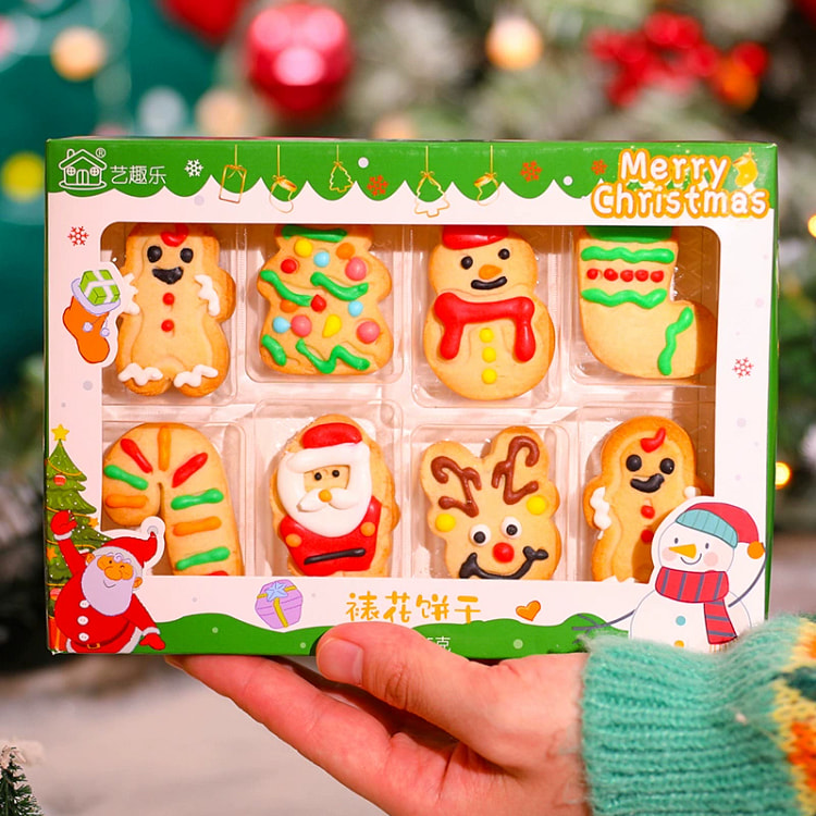Christmas biscuits, icing biscuits, snacks, gift box, Christmas gift, 75g*1