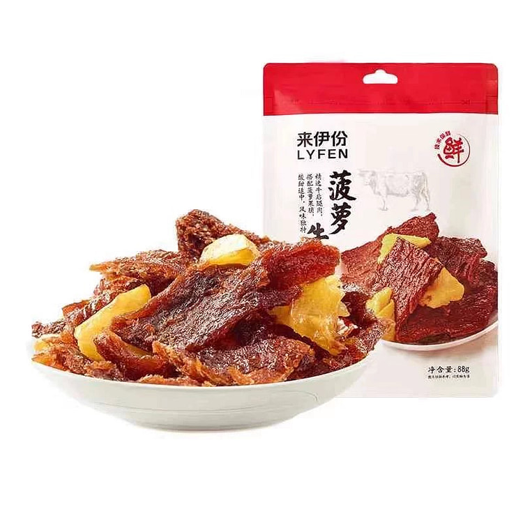 来伊份 菠萝牛禸酸甜味88g熟食手撕牛禸干