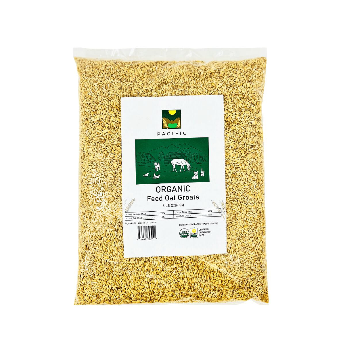 PACIFIC Pet Food Organic Oat Groats (5lb Pack) 5 lb