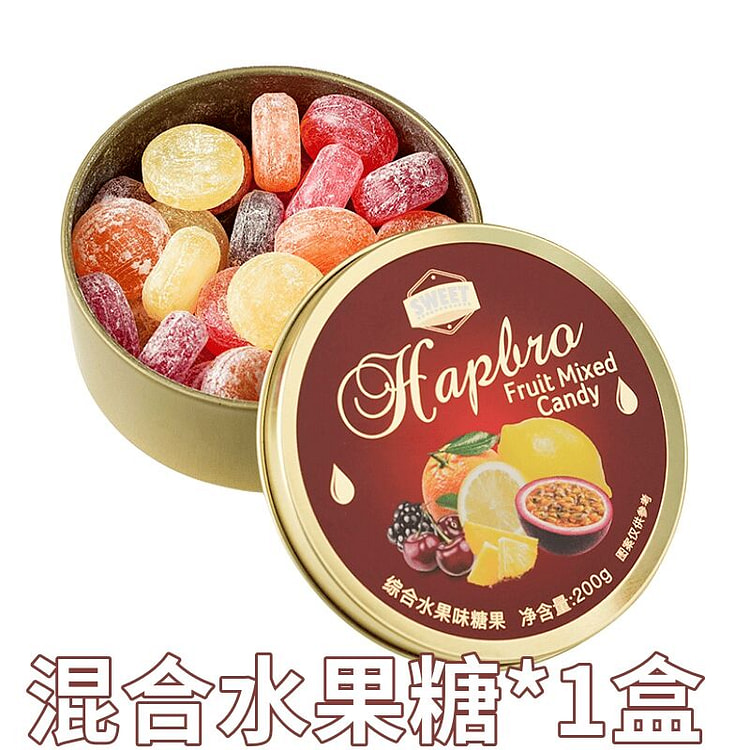 混合味水果硬糖200g1罐约30颗 200 克