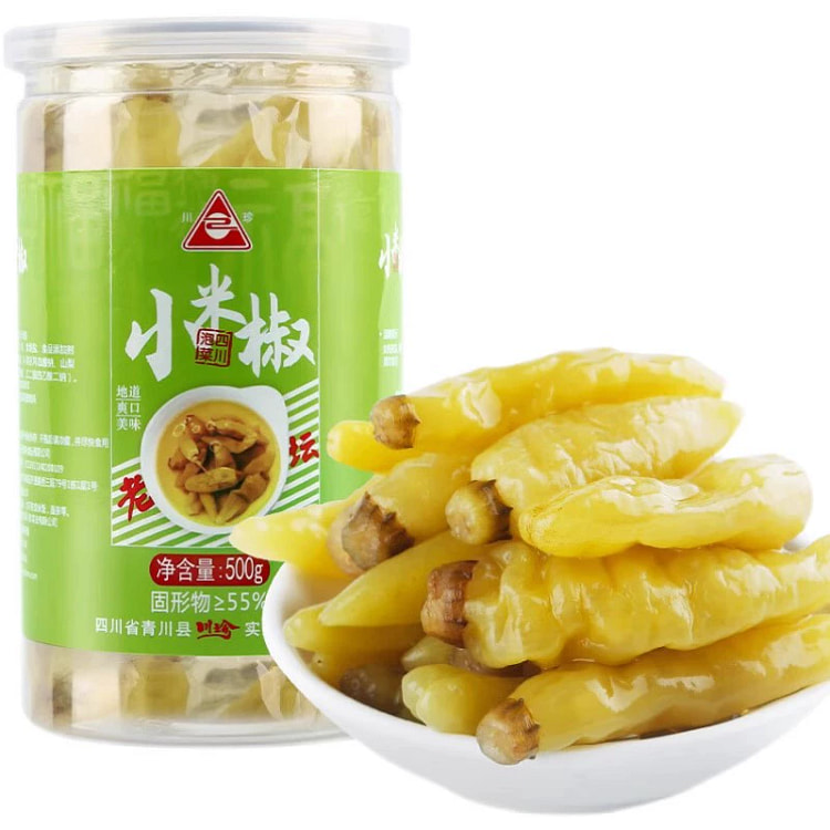 四川特产川珍小米辣泡海椒泡椒酸辣下饭泡菜500g*1罐