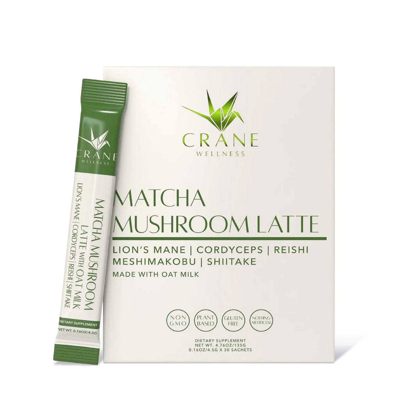 Crane Matcha Mushroom Latte Box 135g 1 box