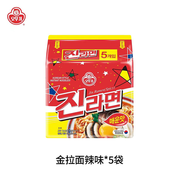 韩国不倒翁金拉面600g辣味韩式真拉面速食方便面 600 克