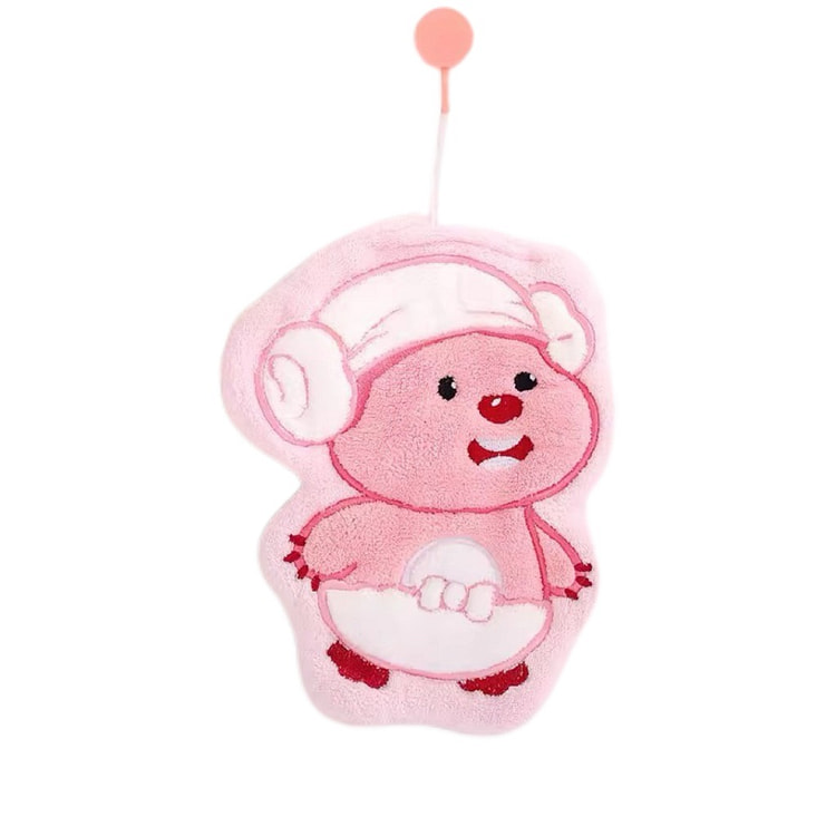 Cute Cartoon Hanging Hand Towel Thickened- Ruby
