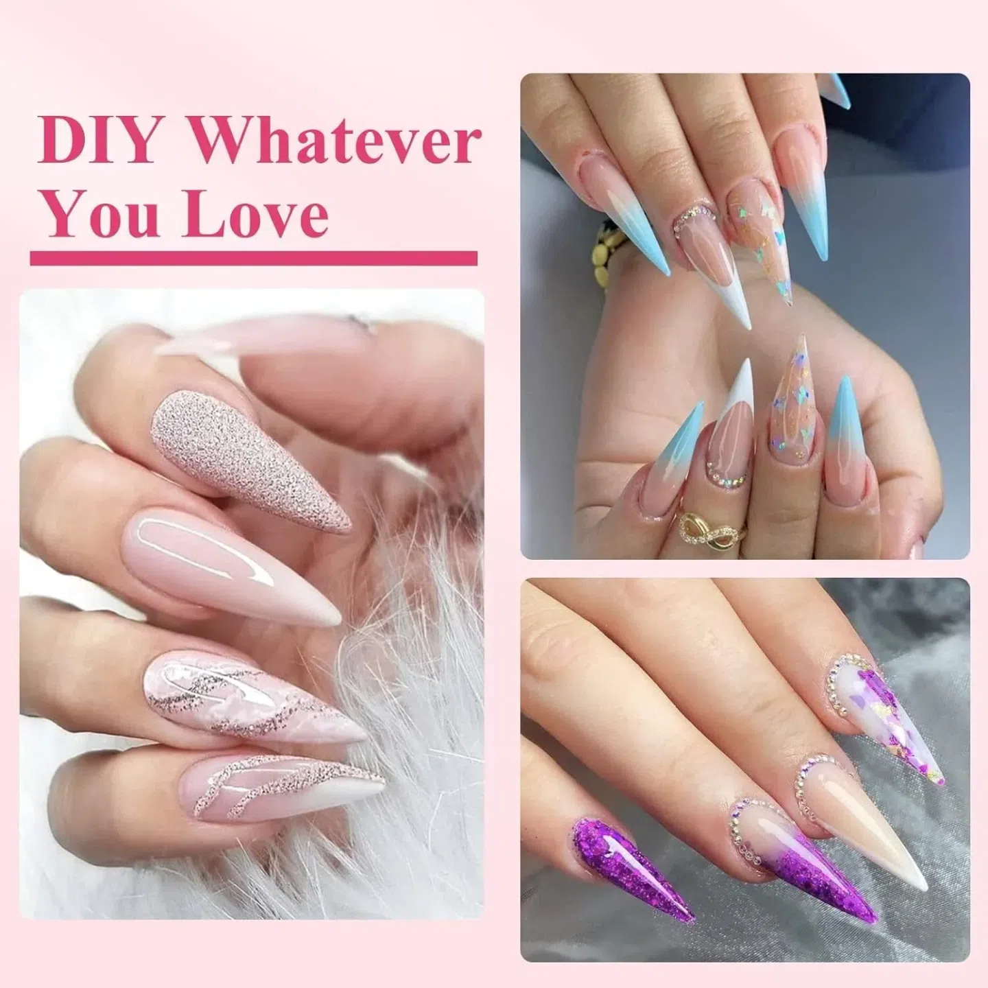 500 Stiletto False Nails Long Acrylic Half Cover P 1 box