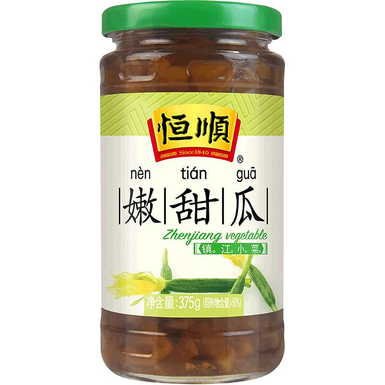 恒顺酱菜下饭开味伴侣腌制泡菜嫩甜瓜375g*1瓶