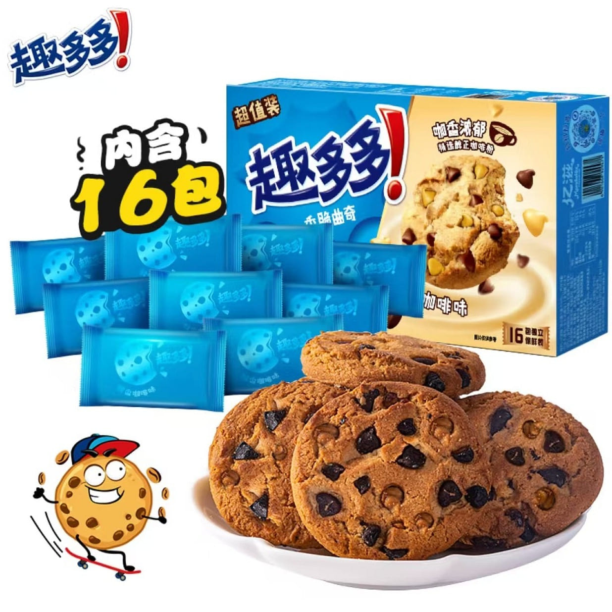 Quduo cookies real coffee flavor 340g*1 box 340 g