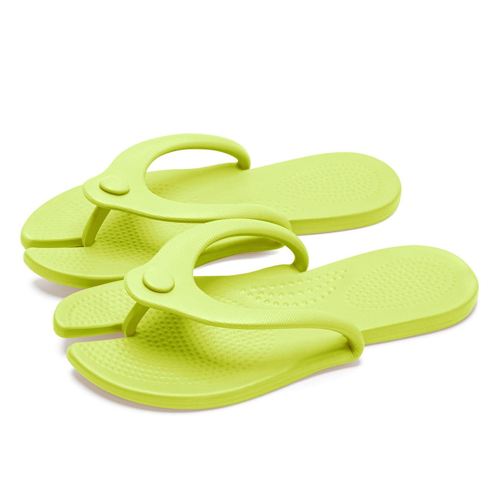 Foldable Travel Slippers In Fluorescent Green F 1 each