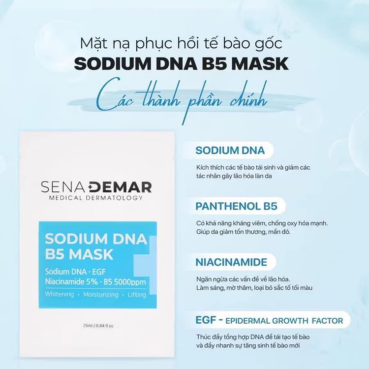 Senaderma Mặt Nạ Siêu Tinh Chất 25ml x 10 Miếng Cấp Ẩm Phục Hồi Làm Dịu Da