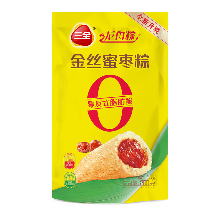 三全端午金丝蜜枣粽子甜粽子2个装200g*1袋