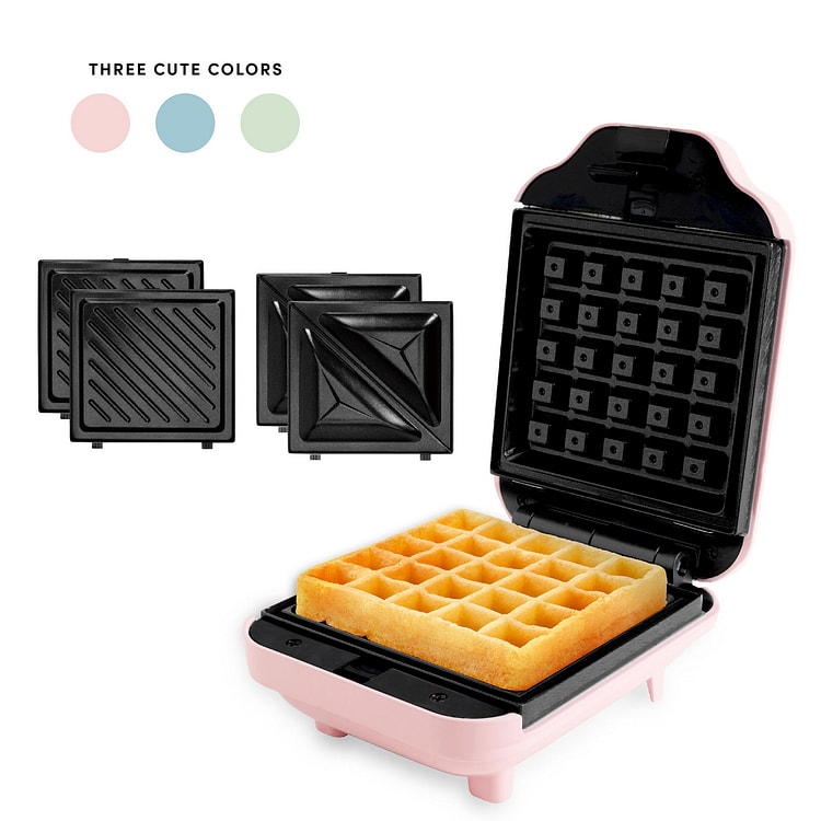 AROMA 粉色三合一华夫饼机、压饼器、烧烤架 1 个