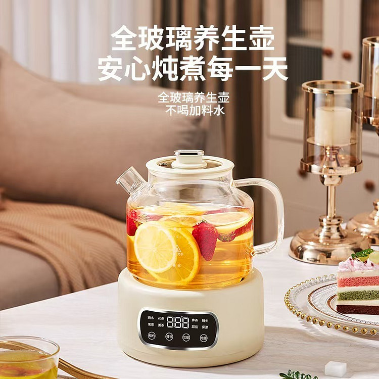 玻璃养生壶0胶水花茶壶电水壶带滤网1.2L