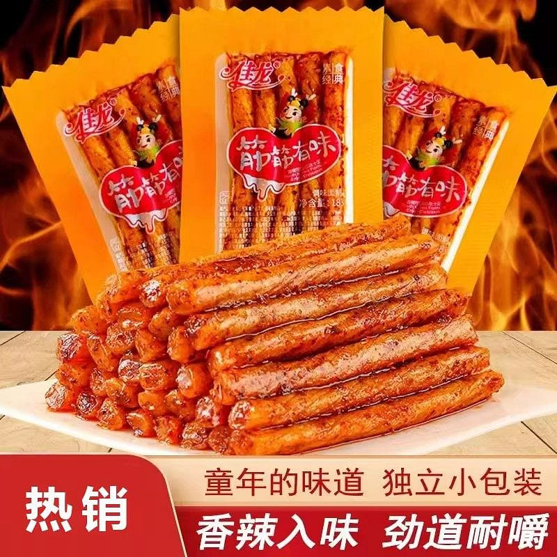Jialong Beef Tendon Spicy Strips,18g*26 packs 26 pack