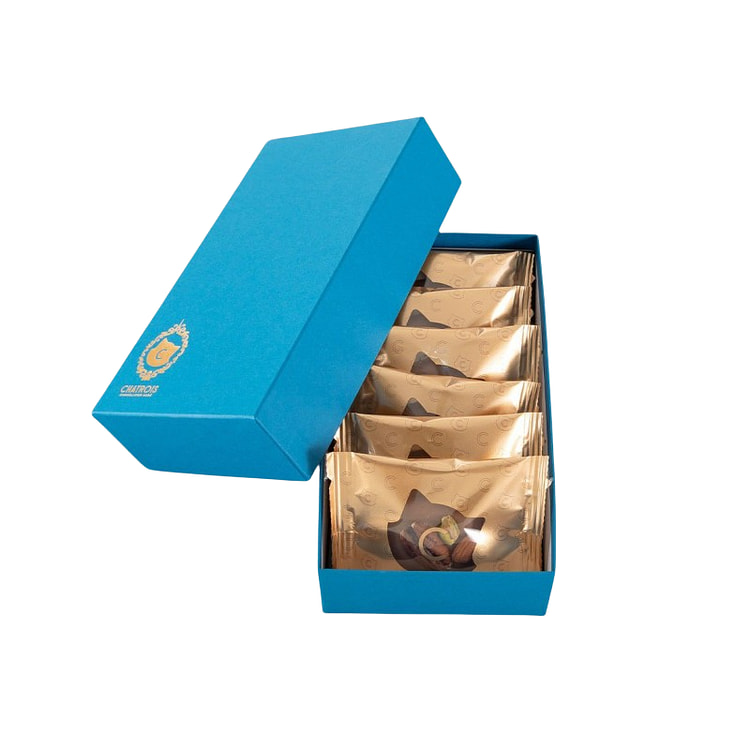 Three Nuts Thick Milk Chocolate Cat Shaped Thick Baked Cookies 6 Pieces