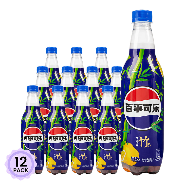 Pepsi White Grapefruit Green Bamboo Bottled 500 ml*12 pack