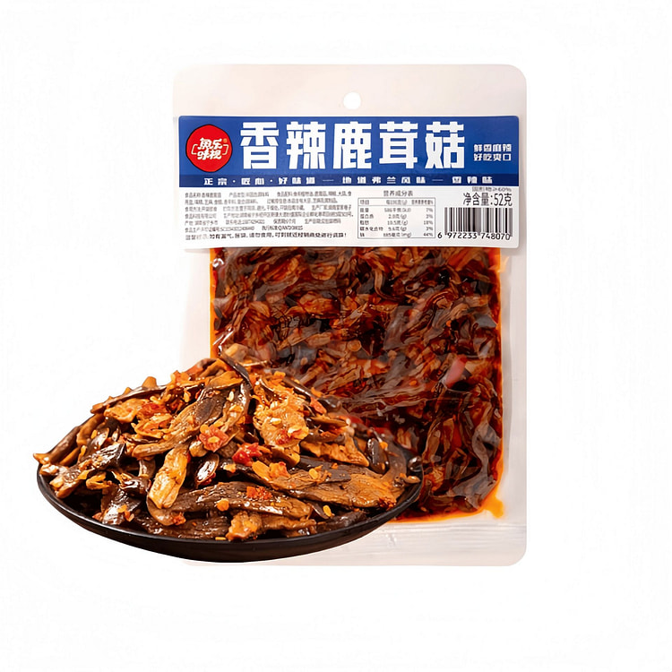鱼乐味视鹿茸菇（香辣味）52g*1新鲜下饭菜湖南特 52 克