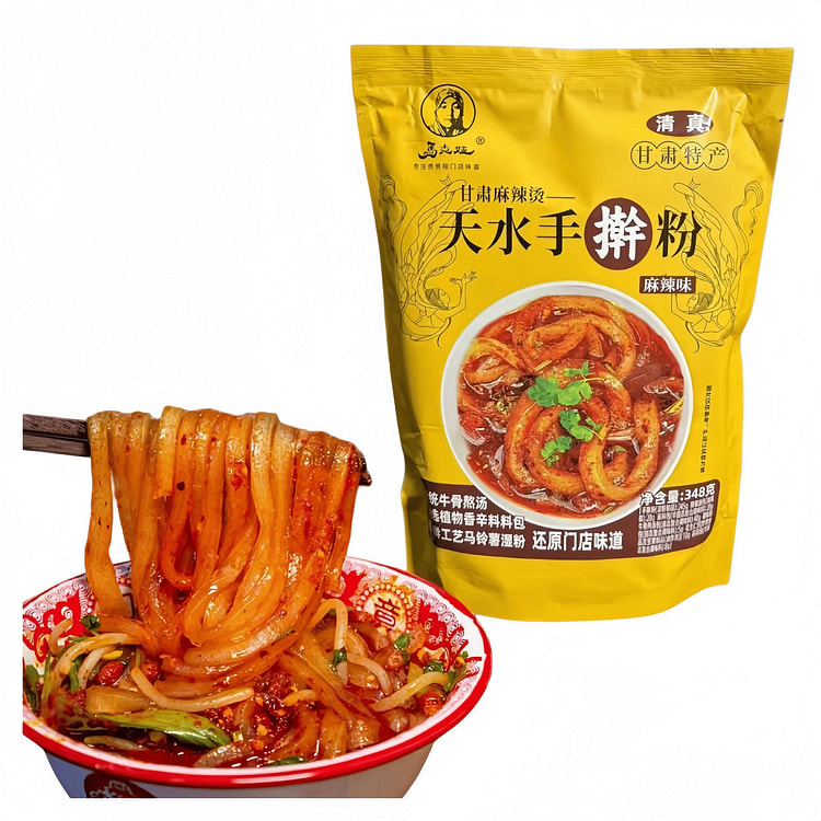 甘肃天水手擀粉麻辣烫手擀粉土豆粉带料348g*1袋 348 克