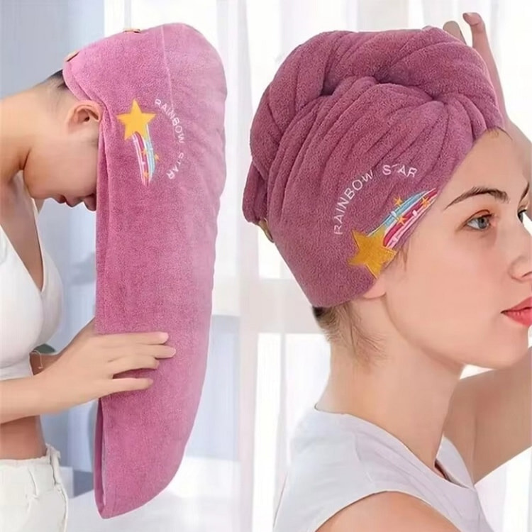 1pc Microfiber Quick Drying Hair Towel Wrap PURPLE 1 count