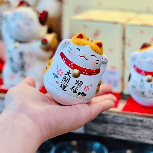 日本 药师窑 不倒翁 招财猫（礼盒装）- 黄色 1 个