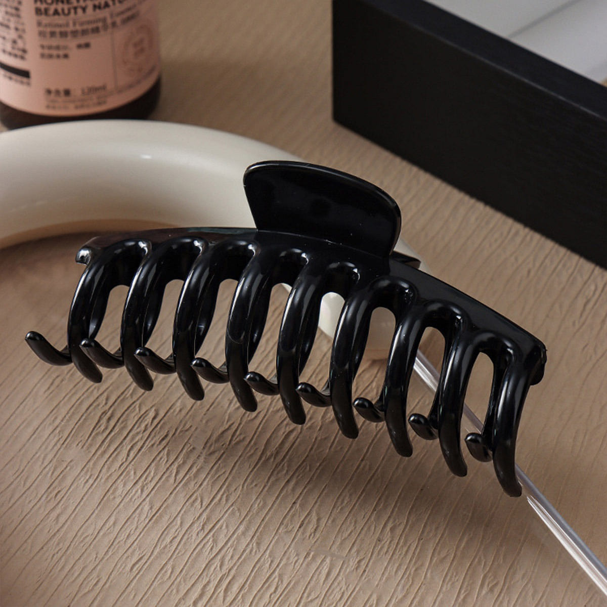 Soft silicone hair clips Black keel 11cm 1 each