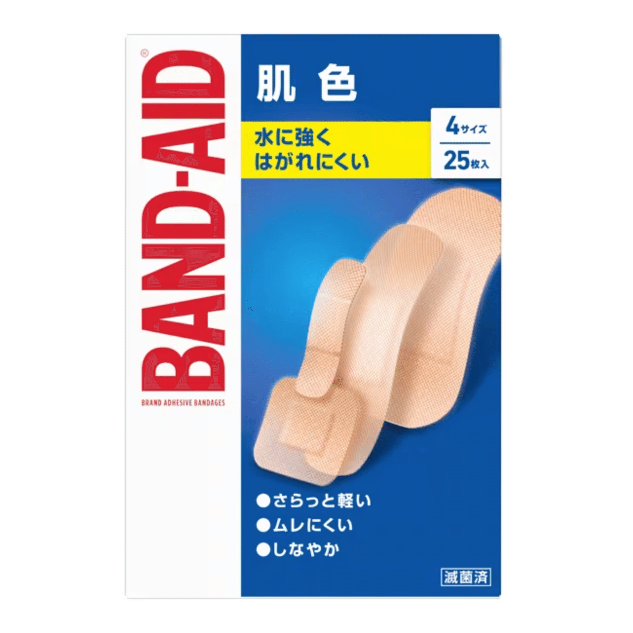 Band-aid skin color 4 sizes 25 pieces 1 box