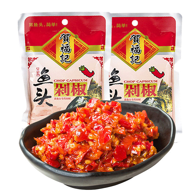 贺福记红剁椒蒸剁椒鱼头专用酱120克*1袋装 120 克