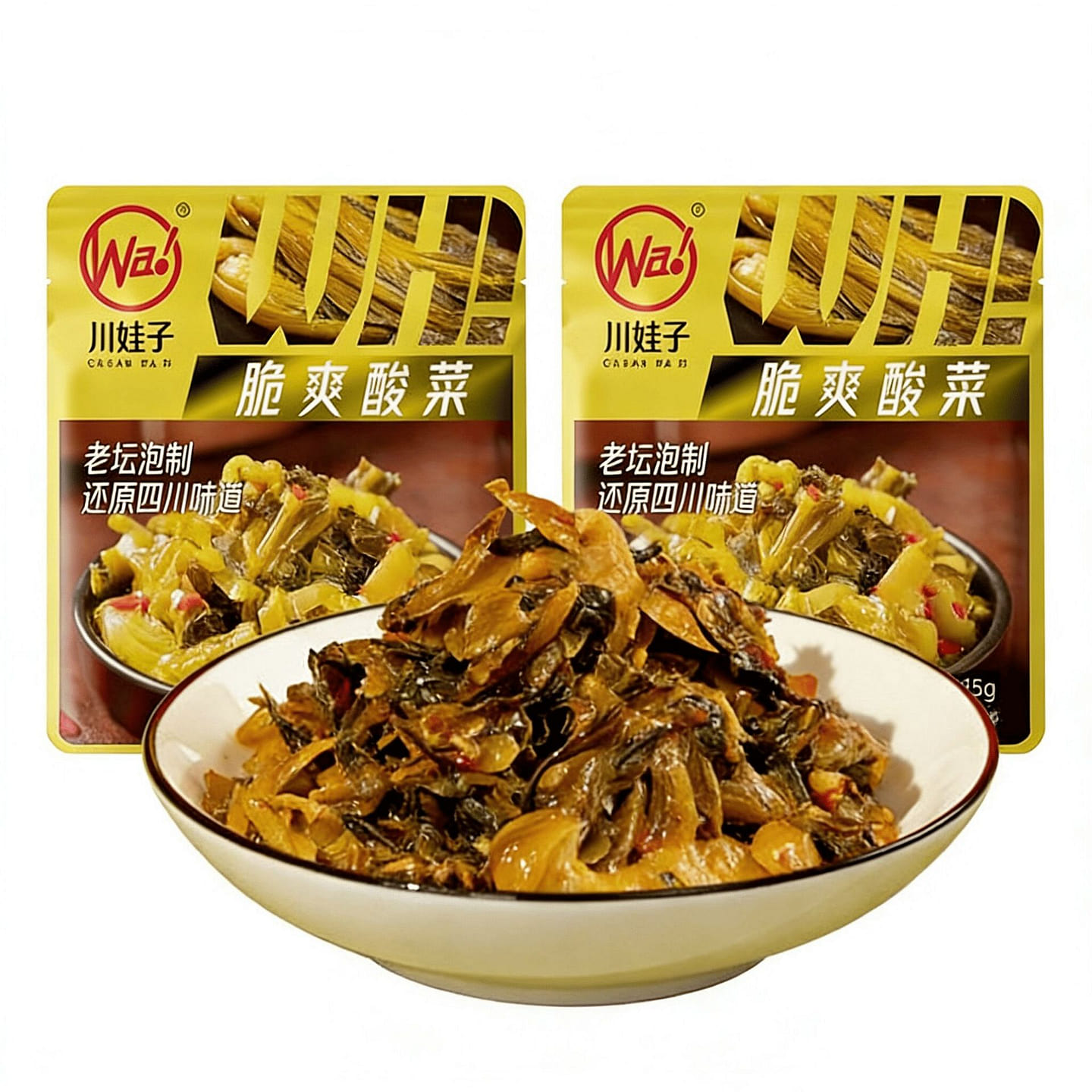 Chuanwazy Crispy Pickled Vegetables Old Jar Pickle 15 g*10 pack