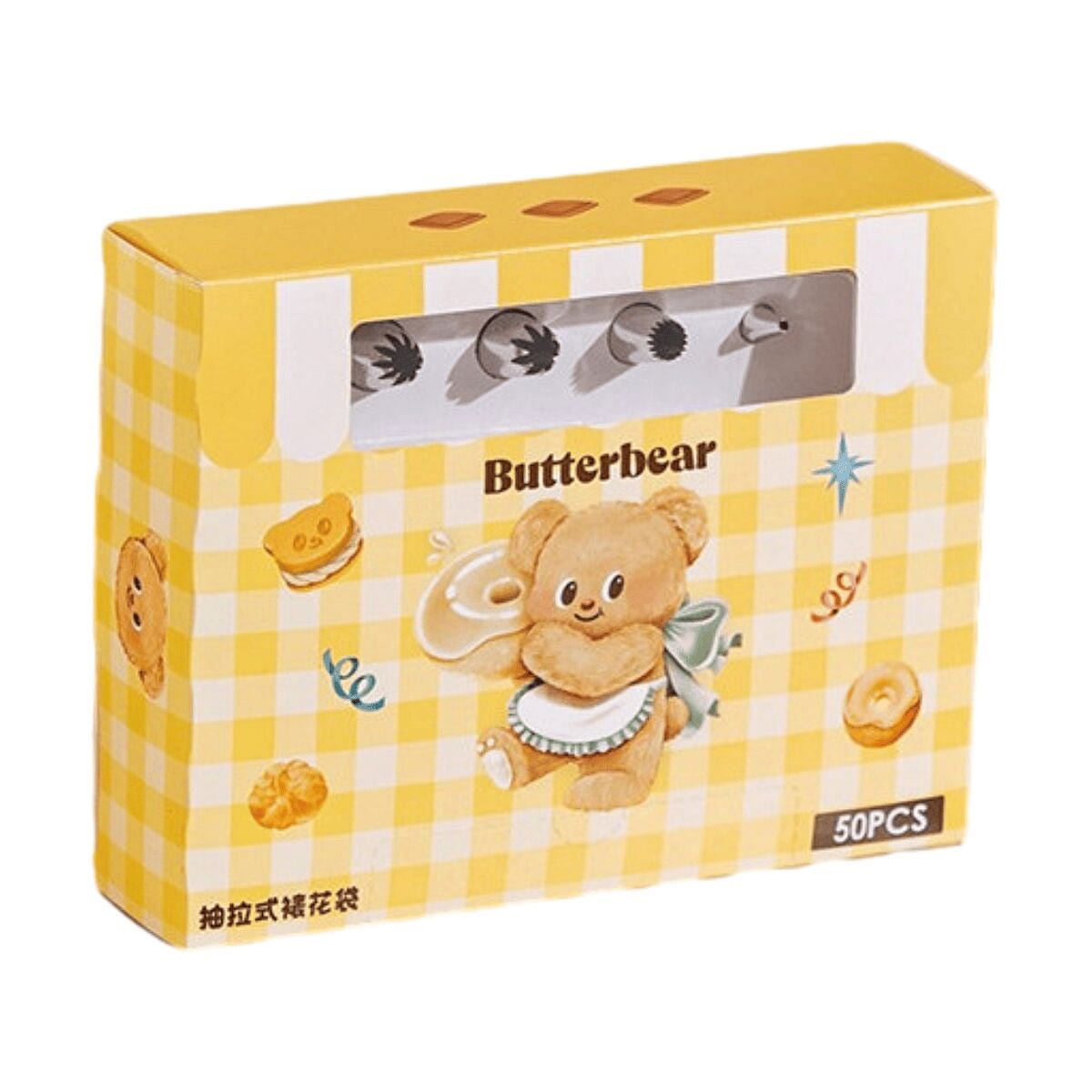 Piping Set 50 Piping Bags + Piping Nozzles 4Pcs 1 box