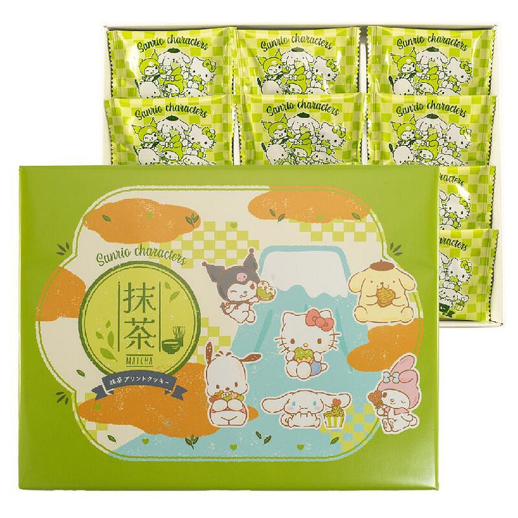 Nagatoya Sanrio Matcha Printed Biscuits 12 pieces