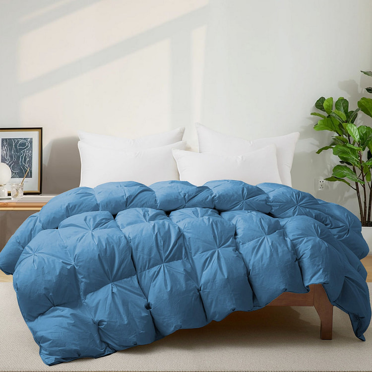 UNIKOME Gusset Feather Blanket All Season Comforter Sets  Navy 90*90"